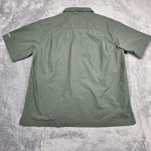 Vintage Disney World Shirt Mens L Green Mickey Mouse Embroidered Camp Button Up - Picture 7 of 9